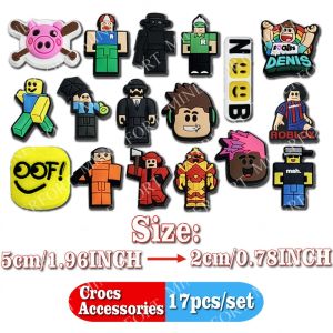 17Pcs Roblox Game Collection Charms Sandals Cartoon Set for DIY Decorations Accessories Baby and Adult Birthday Arrangement Gift