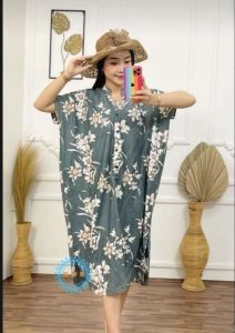 MIDI DRES KALONG WANITA RAYON SUPER BIGSIZE JUMBO XL XXL LD 150 KANCING DEPAN