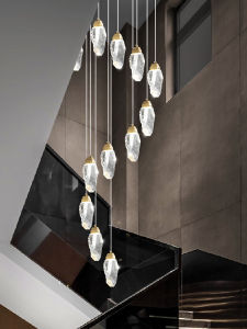 HUITUO | Creative Staircase Chandelier for Villa Loft Spaces
