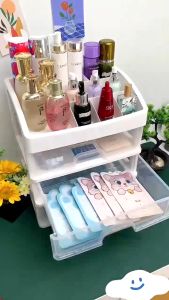 ขนาดกว้างและใหญ่ขึ้น 27.6cmชั้นวางเครื่องสำอาง3ชั้น ที่เก็บเครื่องสำอางค์ อุปกรณ์แต่งหน้า กล่องเก็บเอนกประสงค์แบบมีลิ้นชัก