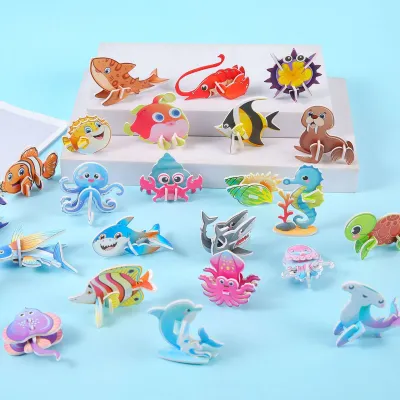 Bộ 30 Món Đồ Chơi Ghép Hình Giấy 3D Tự Làm Cho Trẻ Em - Động Vật Khủng Long Máy Bay & Xe Tăng Đồ Chơi Ghép Hình Hoạt Hình Mini Quà Tặng Tiệc Sinh Nhật
