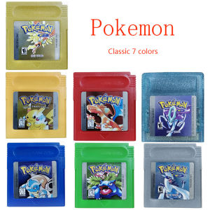 Bandai | 5 languages Version Pokemon GBC Game Red/Crystal/Blue/Yellow/Gold/Green/Silver Video Game Cartridge