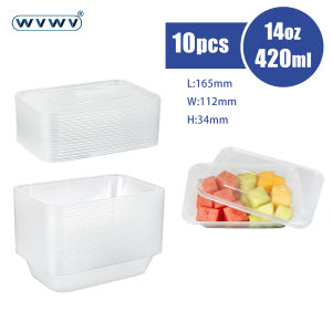 10/50Pcs 14Oz/420Ml Leak-Proof Food Preparation Containers Meal Storage Boxes Bento Lunch Boxes Suitable for Microwave/Refrigerator for Side Dishes School Picnics Holiday Activities