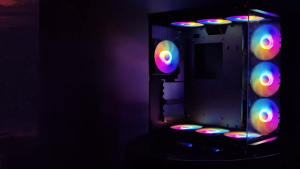 พัดลมเคสคอม 120mm Moon Shadow RGB/White LED – ลมแรง เงียบ แบริ่งไฮดรอลิก 4Pin Daisy Chain