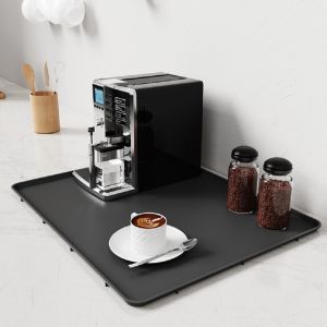 Heat Resistant Silicone Mat Eco-Friendly Water Absorbent Drip Tray Pad for Coffee Machine Non-Slip Kitchen Desk Table Protector