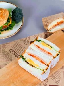 50pcs Greaseproof Wax Film Wrapping Paper Sheet Burger Bread Sandwich Fries Food Packaging Film Paper Kitchen Cooking Accessories