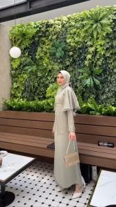 BISA COD - BEST SELLER Adelia Dress Size MLXLXXL Bahan Silk mix Brukat Premium / Gamis Wanita Terbaru 2023 Modern Lebaran / Gamis Kondangan Wanita / Dress Muslim Pesta / Dress Wanita Terbaru 2023 / Fashion Wanita Muslim Remaja
