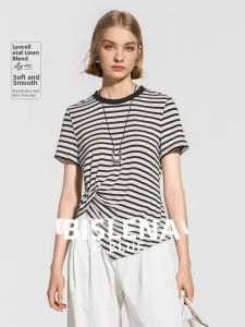BEIQIANI | Fashion Crew Neck Striped T-Shirt