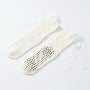 Sweety Lace-edge straps Yoga Pilates socks for women Non-slip floor sports Calf socks Fashion all-match trend socks