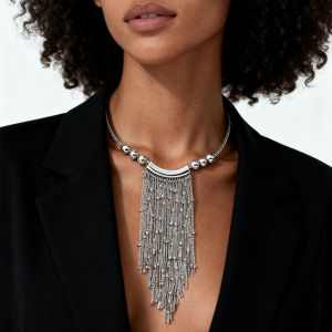 Girlgo ZAA Fashion Alloy Handmade Bead Necklace With Tassel Pendant Exaggerated Personality High Quality Vintage Jewelry