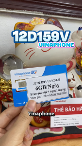 TRỌN GÓI 1 NĂM - Sim Vina 4G Ưu Đãi Data Kèm Phút Gọi Cực Khủng 12D159V Tặng 6Gb/Ngày + 1700 Phút Gọi Mỗi Tháng . FREESHIP - CHƯA KÍCH HOẠT.