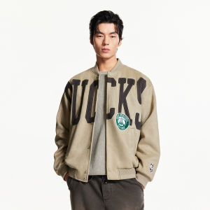 Jack Jones | Embroidered Loose Fit Baseball Collar Trendy Mens Winter New Down Jacket