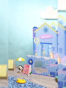 bộ sưu tập Buổi tiệc ở bãi biễn (Nhà Ngủ Hầm Đào Trú Ẩn Hầm Chui Đế Bình Nước Thang) hãng JONSANTY dành cho hamster- T3