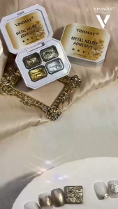 Vinimay 4in 1 Metal Relief Adhesive 3D Metallic Emboss Nail Art Gel网红爆款艺术四宫格金属浮雕胶甲油胶美甲店专用立体雕花