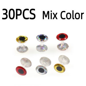 30pcs 3D Realistic Dumbbell Eye Fly Tying Material Weightless Dumbbell Eyes Streamer Minnow Crazy Charlie Fly Sea Fishing Lures
