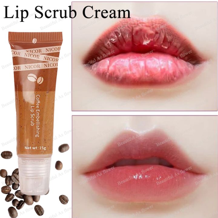 HEYXI Coffee lip scrub for dark lips exfoliating fading lip lines