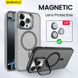 BKWHALE เคสแม่เหล็กติดโทรศัพท์สำหรับ iPhone 17 Pro Max 17Air 16 Pro Max 15 Pro Max 14 Pro Max 16 Plus 13 Pro Max 12 Pro Max 11 Pro Max Max กับเคสเคลือบด้านโปร่งแสงอุปกรณ์เสริมสำหรับหมวกกันน็อคฝาหลัง