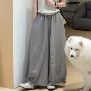 Shalldoer | Bộ đồ hai mảnh thời trang mùa hè cho nữ Áo không tay cổ tròn khoét rỗng Quần dài ống đứng thường ngày Màu trơn Đồ hai mảnh