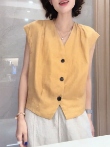 QINGNAER | Plus Size Sleeveless Tank Top V-Neck Loose Fitting