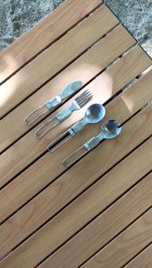 JUNGLEMAN Camping Spoon And Fork Set Stainles Steel Camping Tableware Camping Cutlery Set Sudu Garfu Set 露營餐具