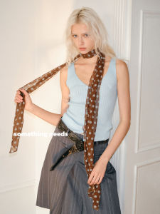 Romantic French Polka Dot Scarf Womens Chic Versatile Necktie Cashmere Wrap Alluring Spring Autumn Season Fashion Accessory