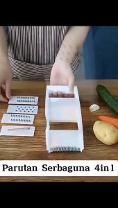 Parutan Serbaguna 4in1 / Alat Pengiris Garnish Buah Sayur Wortel Ketang Timun Praktis / Fruit and Vegetables Slicer Pisau Parut / Parutan multifungsi