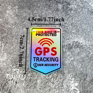 1PC Reflective Laser GPS TRACKING Bicycle Stickers Waterproof for Road Bike Frame Top Tube Vinyl Decals Security Warning Decor