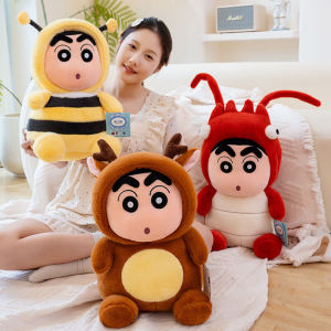 Genuine Cartoon Crayon Shin Chan 22/30/40cm Cosplay Bee Lobster Sika Deer Crocodile Plush Toy Kawaii Stuffed Figure Plushies Soft Pillow Sofa Bed Home Decor Girl 蜡笔小新