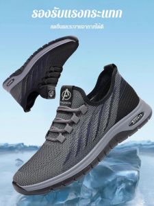 รองเท้าวิ่งฤดูใบไม้ผลิของผู้ชาย รองเท้าวิ่งผูกเชือกระบายอากาศน้ำหนักเบา