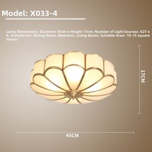 MINGRU | Vintage Luxury American Ceiling Light Round