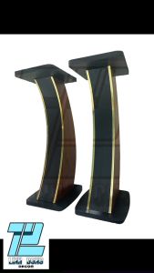 ( 1 Chiếc ) - Mã 5 - Chân Loa Gỗ Mặt Cong Nẹp Nhôm - Chân Loa Đứng - Chân Loa Gỗ Cao Cấp - Chân Loa Gỗ MDF - Mẫu Mới Nhất 2024