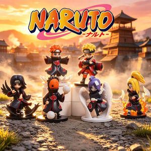 Bandai | Cartoon Naruto Characters Mini Q Version Desktop Decorations PVC Action Figurine Model Collectible Toys