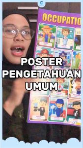 Poster Edukasi Anak Tentang Pengetahuan Umum buah sayur angka huruf