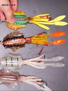 Luminous UV Squid Soft Lure Glow Jig Fishing Lures Octopus for Sea Fishing Wobbler Bait Silicone Bait