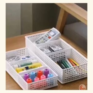 [MRSAVE] Adjustable Divider Compartment Storage Box Organiser Storage Box Multipurpose White Storage Basket (MS2310348)