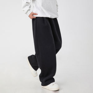 Grey Straight Leg Mens Casual Trousers Spring Autumn New Style Loose Drawstring Versatile Wide Leg Casual Pants