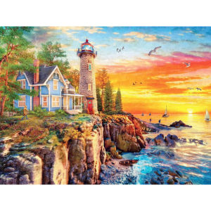 Jigsaw Puzzle for Adults 500/1000/1200/2000PCS Seaside House Lighthouse Scenery DIY Craft Home Wall Decoration Gift Idea
