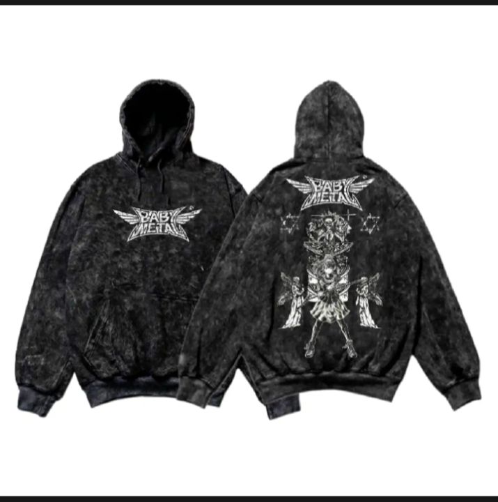 FUTUHIILAH Sweater Hoodie BABY METAL Washed Swea Washing BABY