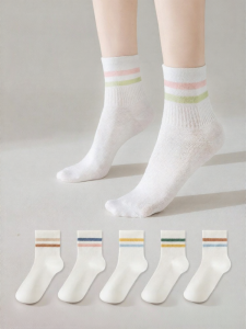 THREEGUN | Antibacterial Odor-Resistant Anti-Mite Anti-Pilling Breathable Womens Mid-Calf Socks