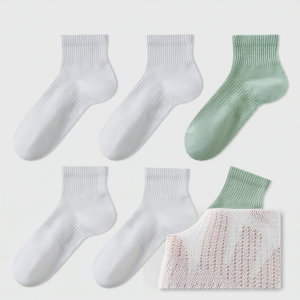 NEARKINS | Odor Resistant Sweat Absorption Breathable Mens Short Socks Cotton