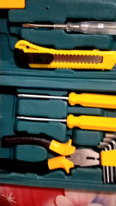 COD Taffware Perlengkapan Set Reparasi Obeng Cutter Kunci L Tang 12in1 - KS-011