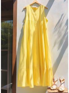 Váy Không Tay Dáng Rộng Mùa Hè Cho Nữ Cỡ Lớn 300 Pound Váy Dài Không Tay Phong Cách Pháp Dopa Dành Cho Em Gái Mũm Mĩm