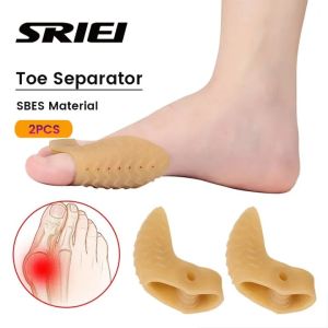 SRIEI 2 ชิ้น ตัวแก้ไขบัณฑิต ตัวแยกนิ้วเท้า Hallux Valgus แผ่นเจลนุ่ม สนับสนุนนิ้วเท้า สําหรับนิ้วเท้าที่ทับซ้อนกันตรง