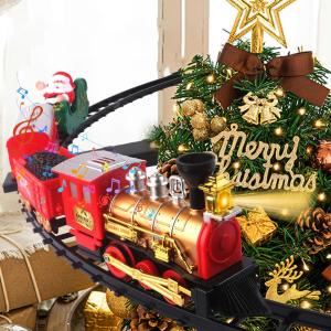Christmas Series Classical Remote Control Small Train Track Electric Steam Track Train Model Lights Childrens Holiday Gifts