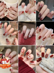 CHUBEISHI | Red New Year Style Nails Medium-Long Length  Chinese Style