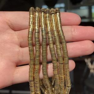AAA+ Color Retention Gold-Plated Hematite Round Cube Natural Stone Spacer Loose Beads for Jewelry Making DIY Gift Bracelets 15