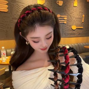 Fashionable Gentle Sparkling Diamond Toothed Headpieces Exquisite Velvet Face Wash Hair Accessory for Women Creative Wave High Skull Headband