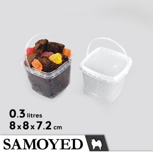 SAMOYED STBX-KC-080 Tempat / Kotak / Ember Plastik Penyimpanan Serba Guna / Food Grade Plastic Storage / Container / Organizer Box / Bucket 0.3 Liter (Makanan / Minuman / Snack / Dessert / Pudding / Yoghurt / Es Krim / Buah / Aksesoris / Mainan)