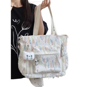 Tea Party Good-looking Cute Student Bag for Class Female Tuition Bag Large Capacity Junior High School Student Messenger Bag Shoulder Bag
