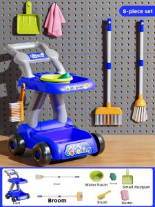 XIDIQI | Housekeeping Game Toy Cleaning Cart for 3-6 Years Kids